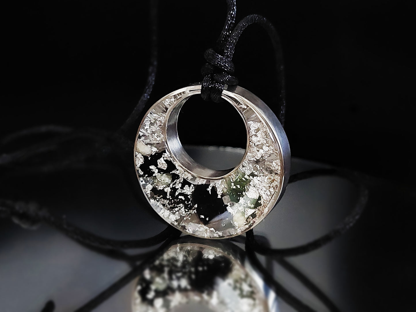 Collar con colgante de orgonita de plata, amuleto con combinación de cristal potente y única