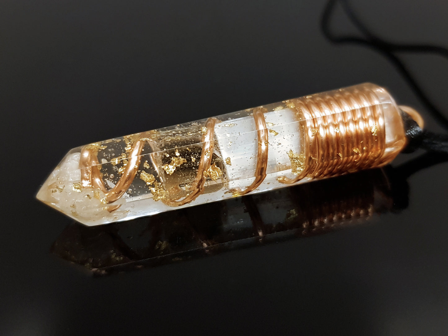 Powerful Orgonite Pendant - Moldavite, Diamonds, Herkimer, Selenite