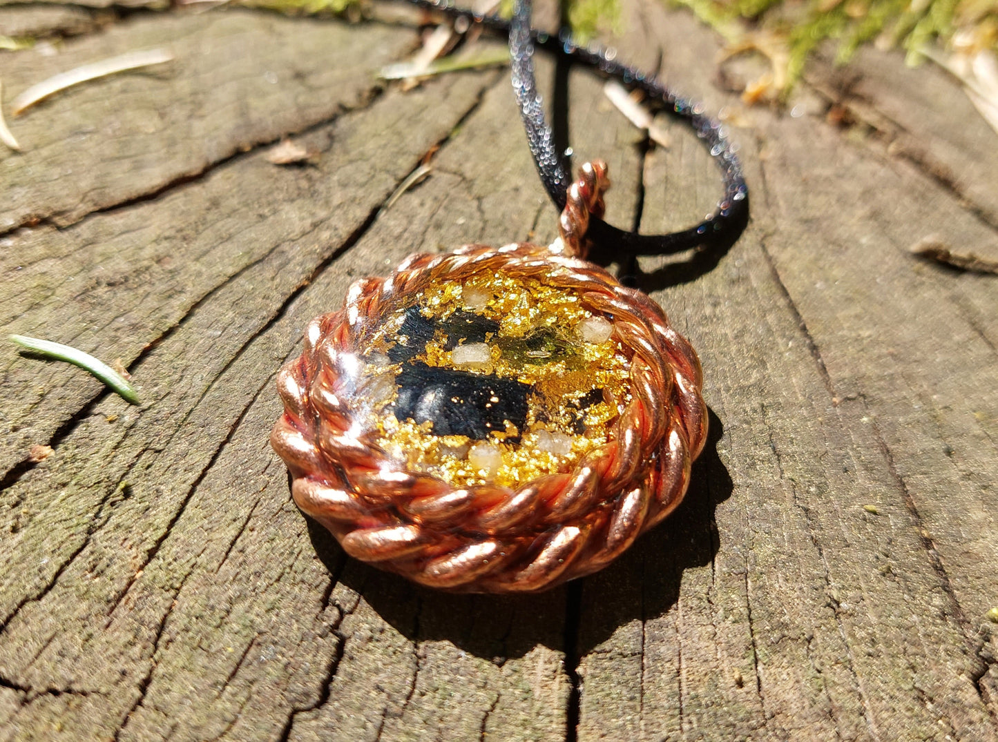 3 Anillos tensores orgonita orgón amuleto colgante con Moldavita, Nuummita, Herkimer, diamantes, muy potente