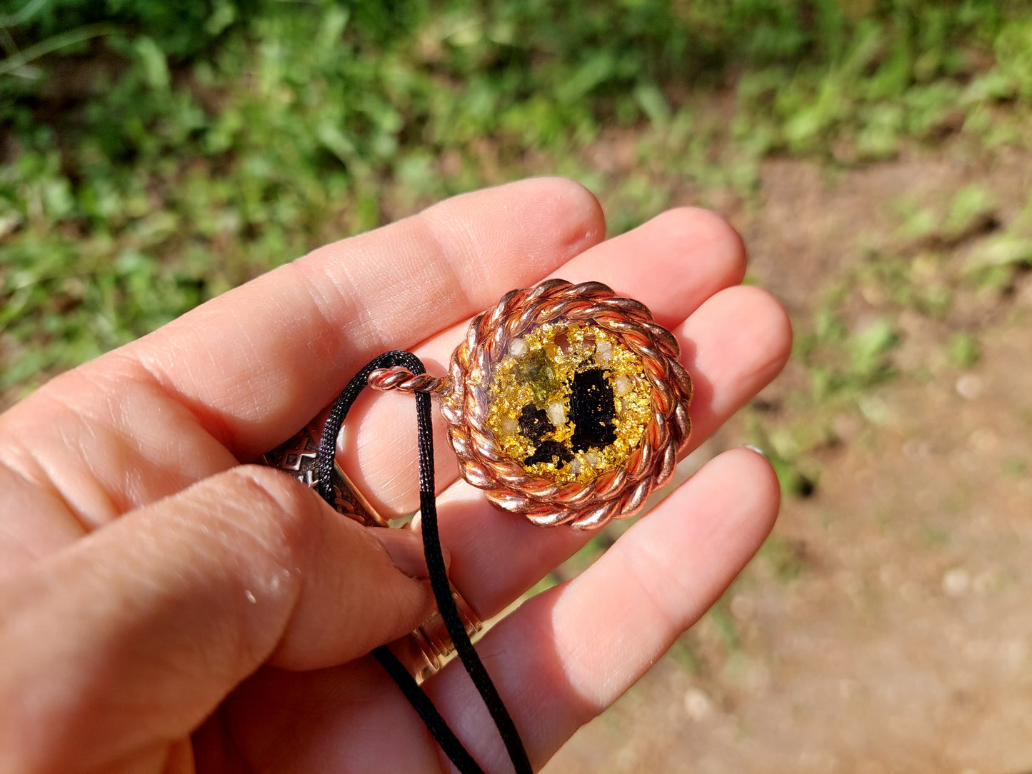 3 Anillos tensores orgonita orgón amuleto colgante con Moldavita, Nuummita, Herkimer, diamantes, muy potente