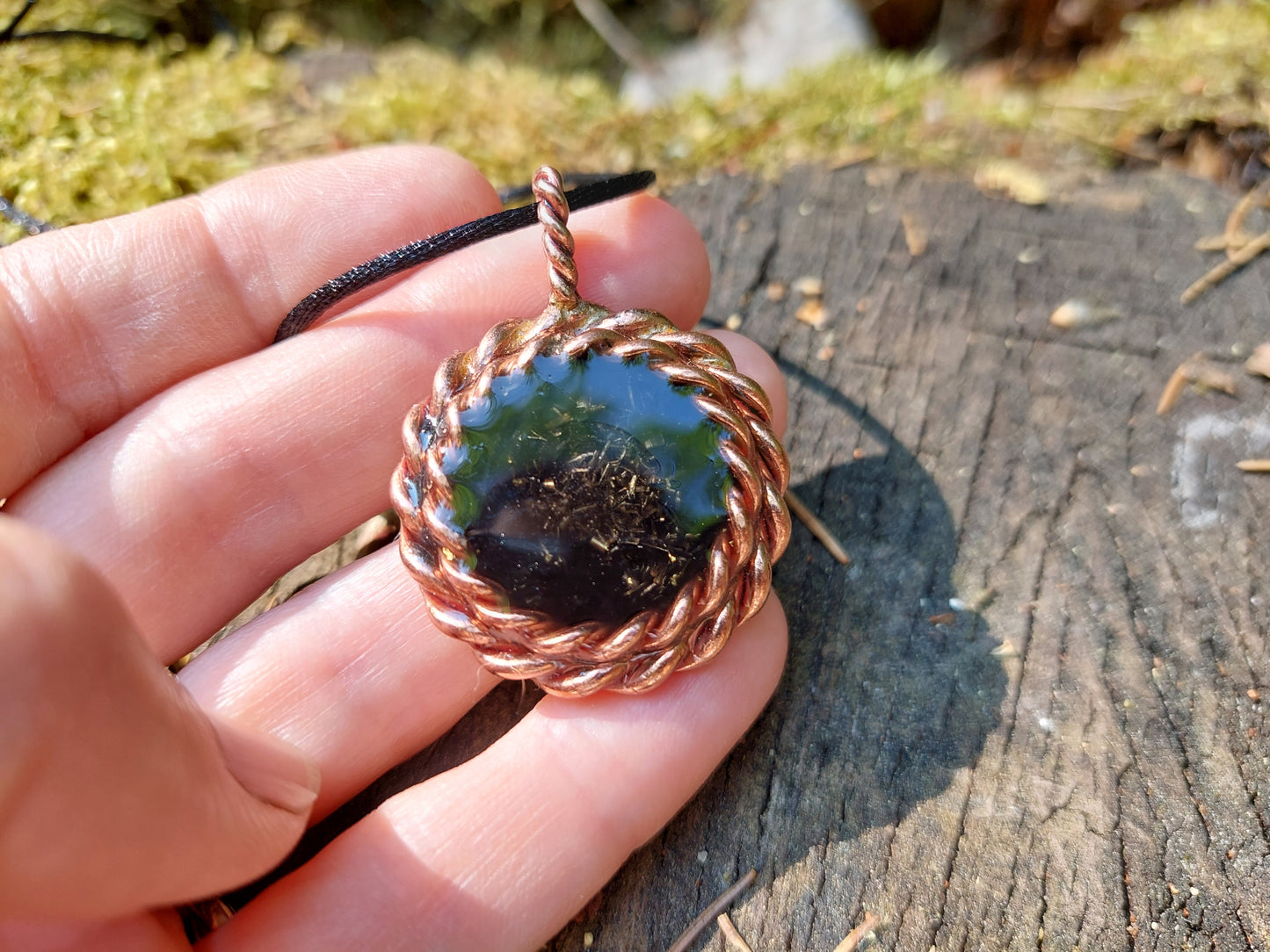 3 Tensor rings orgonite orgone pendant amulet with Black Tourmaline, Herkimer, Elite Shungite, copper, 24k gold, very powerful EMF protection