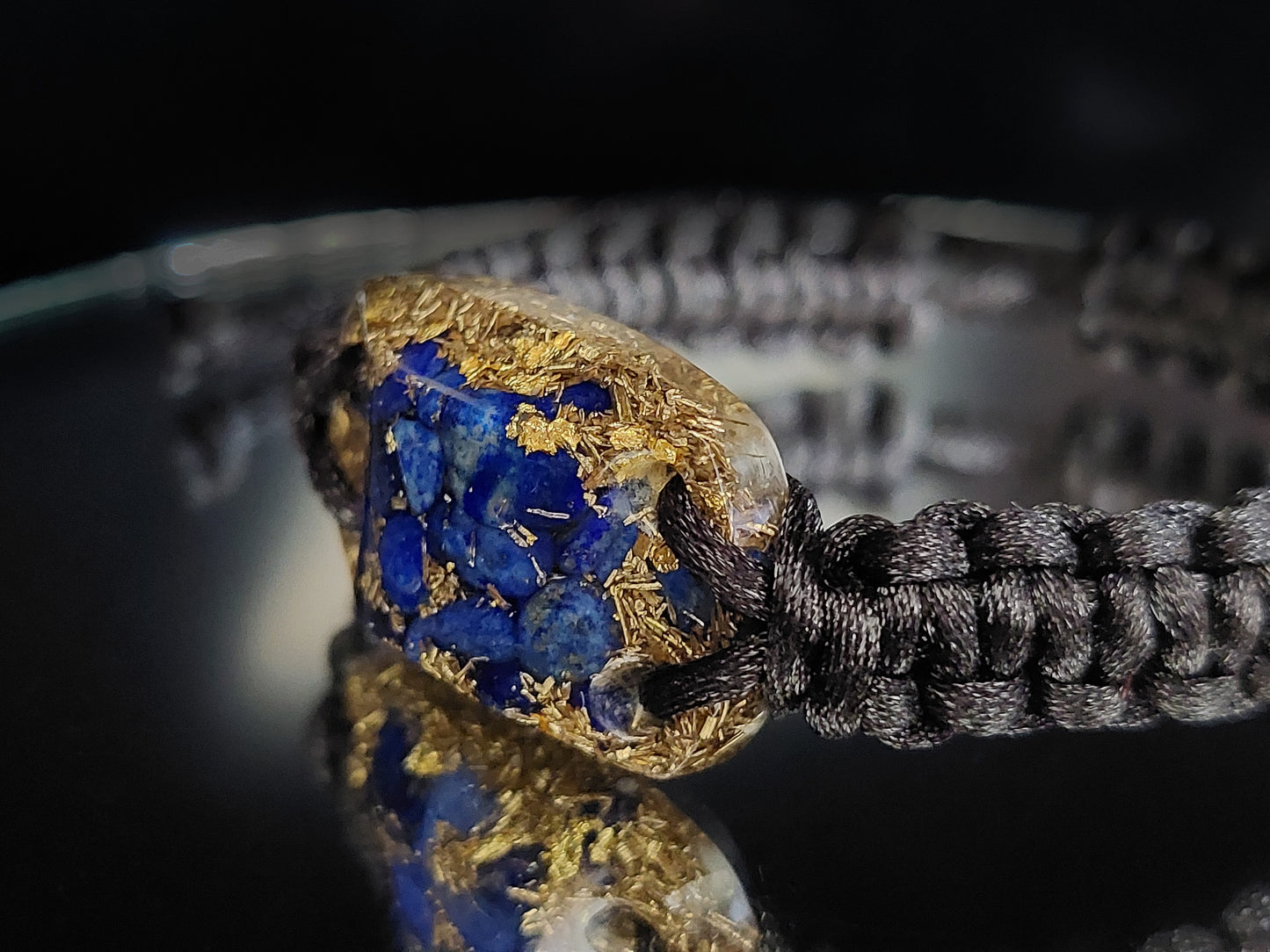 Pulsera de orgonita, Lapislázuli, oro de 24k, latón, amuleto de reiki activado y programado, meditación, curación de chakras, protección EMF