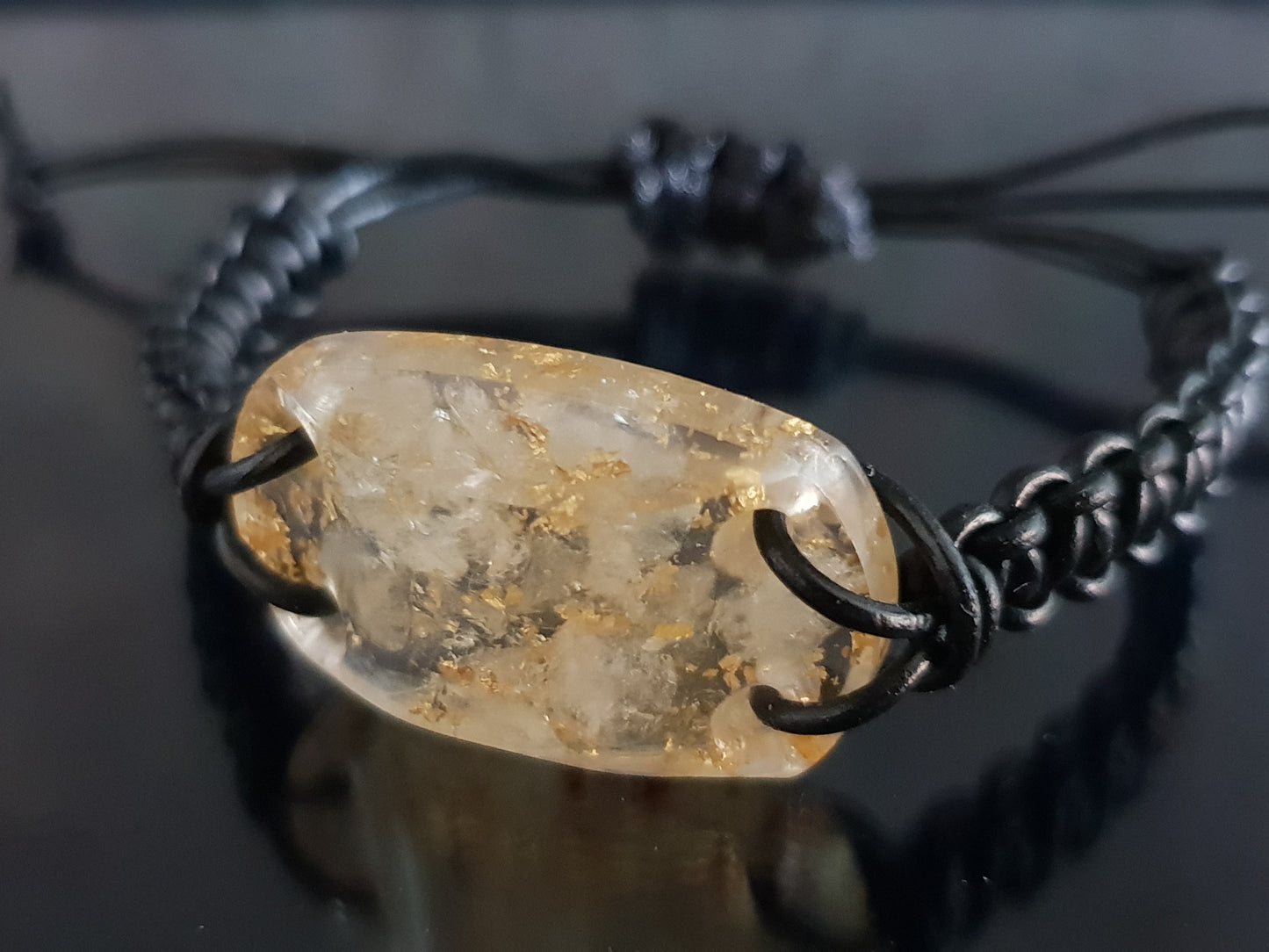 Citrine Orgonite bracelet, 24k gold orgone bracelet