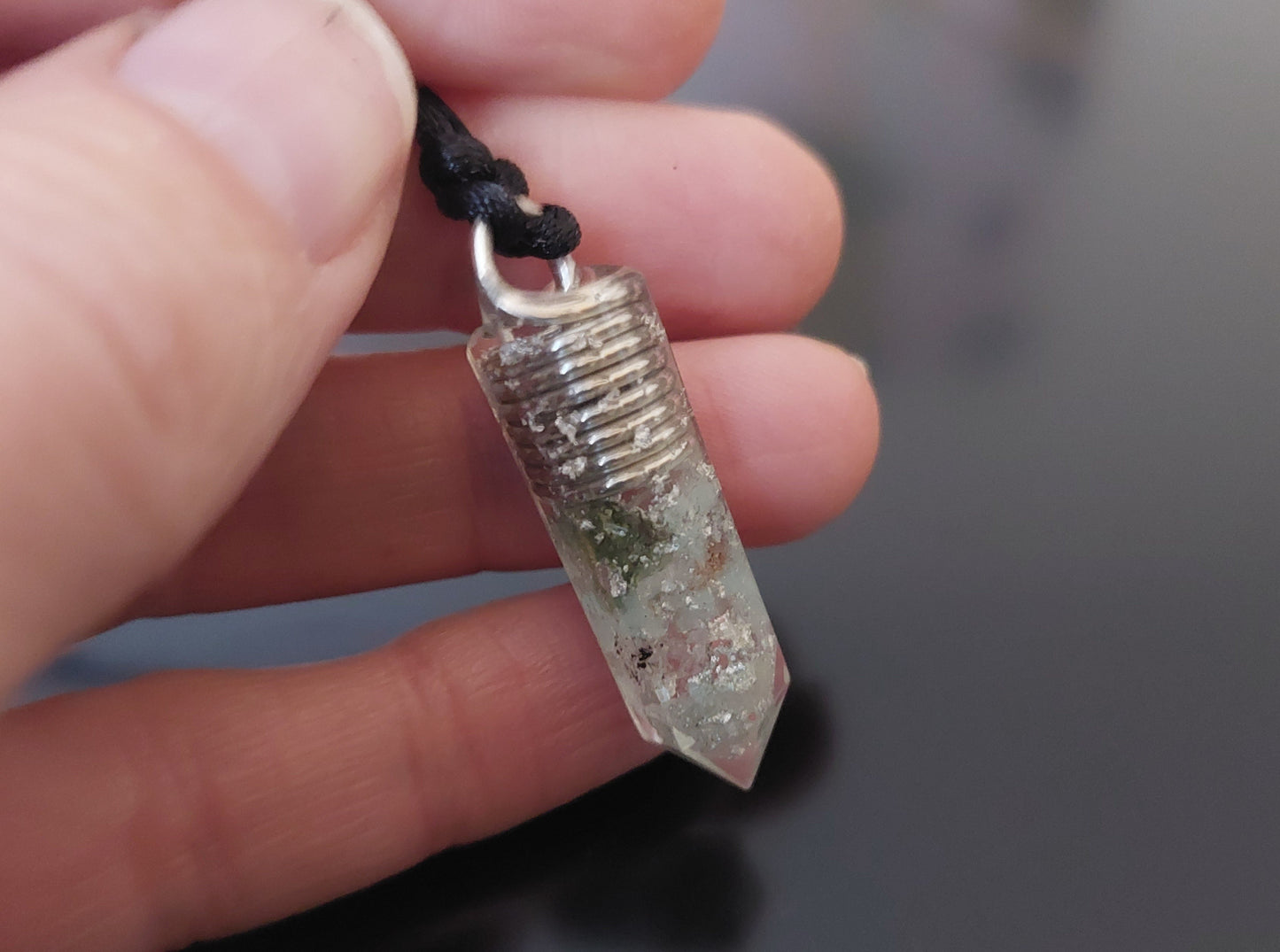 Collar colgante de orgonita, potentes cristales de altas vibraciones, plata, diamantes, danburita, moldavita, herkimer