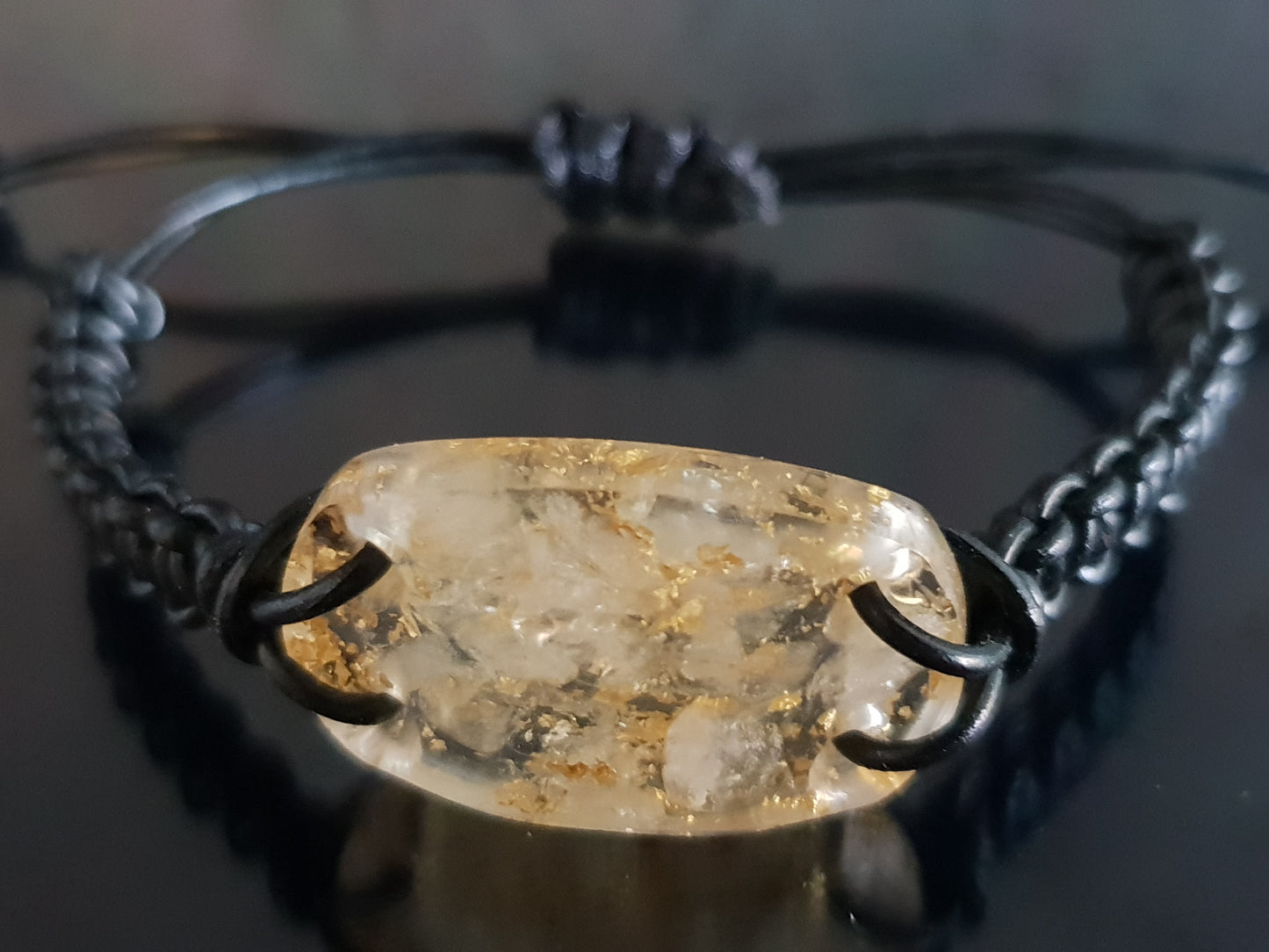 Citrine Orgonite bracelet, 24k gold orgone bracelet