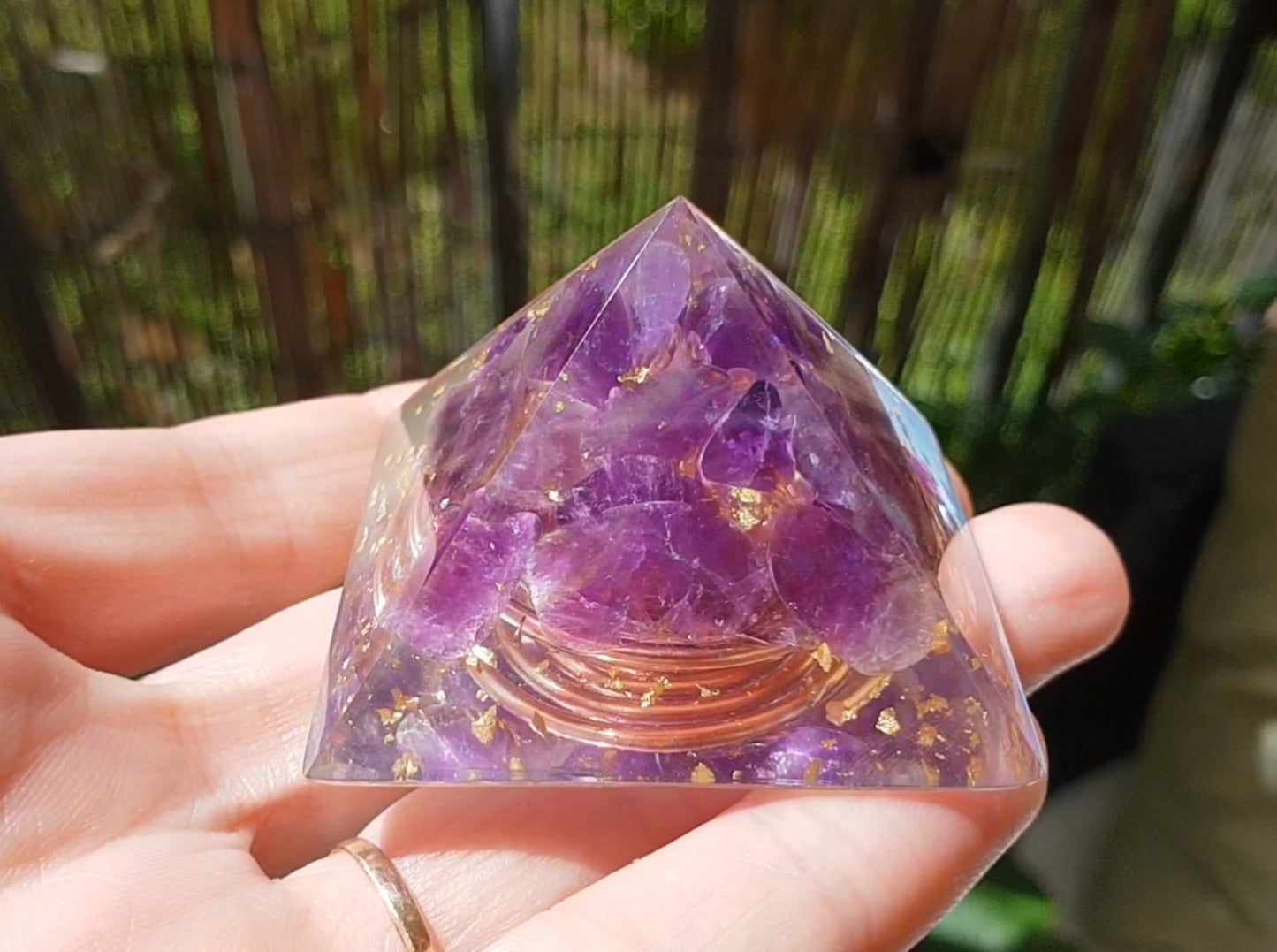 Orgonite Pyramid, Amethyst - peace, harmony, protection, programmed and activated amulet, charm