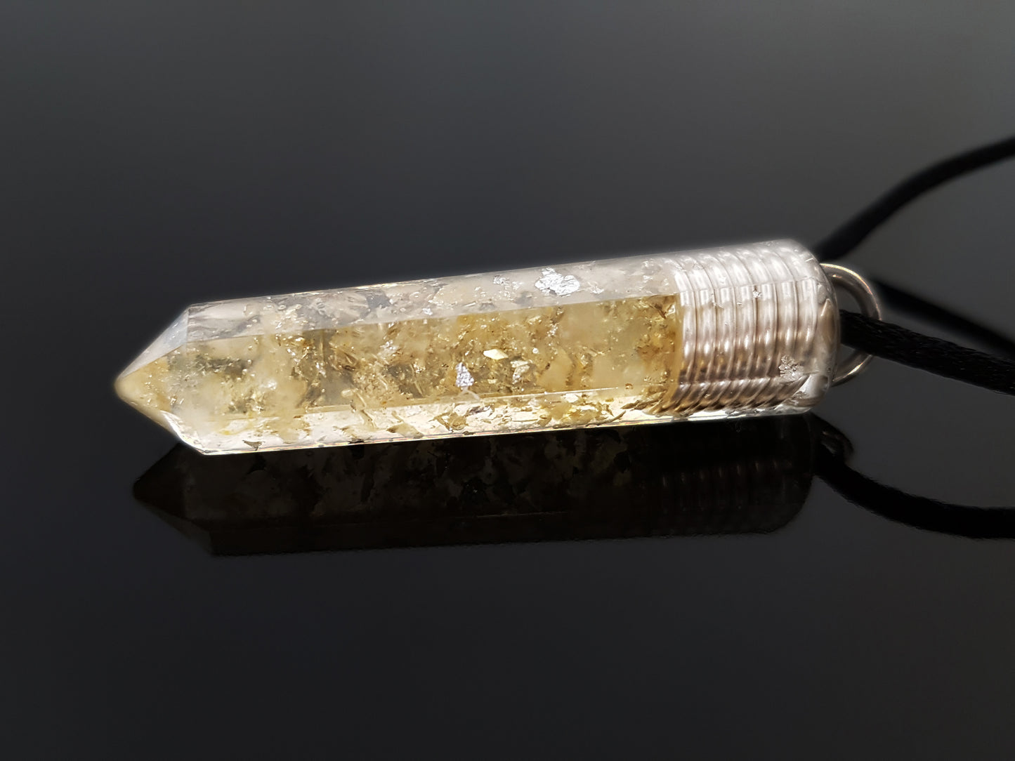 Citrine Orgonite Pendant Necklace with 925 sterling silver