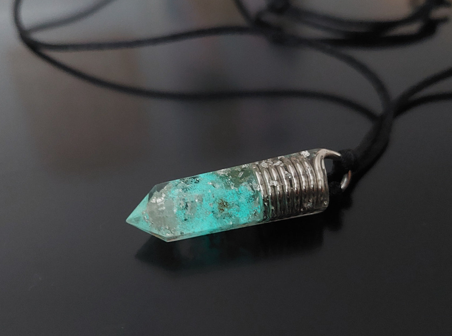 Collar colgante de orgonita, potentes cristales de altas vibraciones, plata, diamantes, danburita, moldavita, herkimer