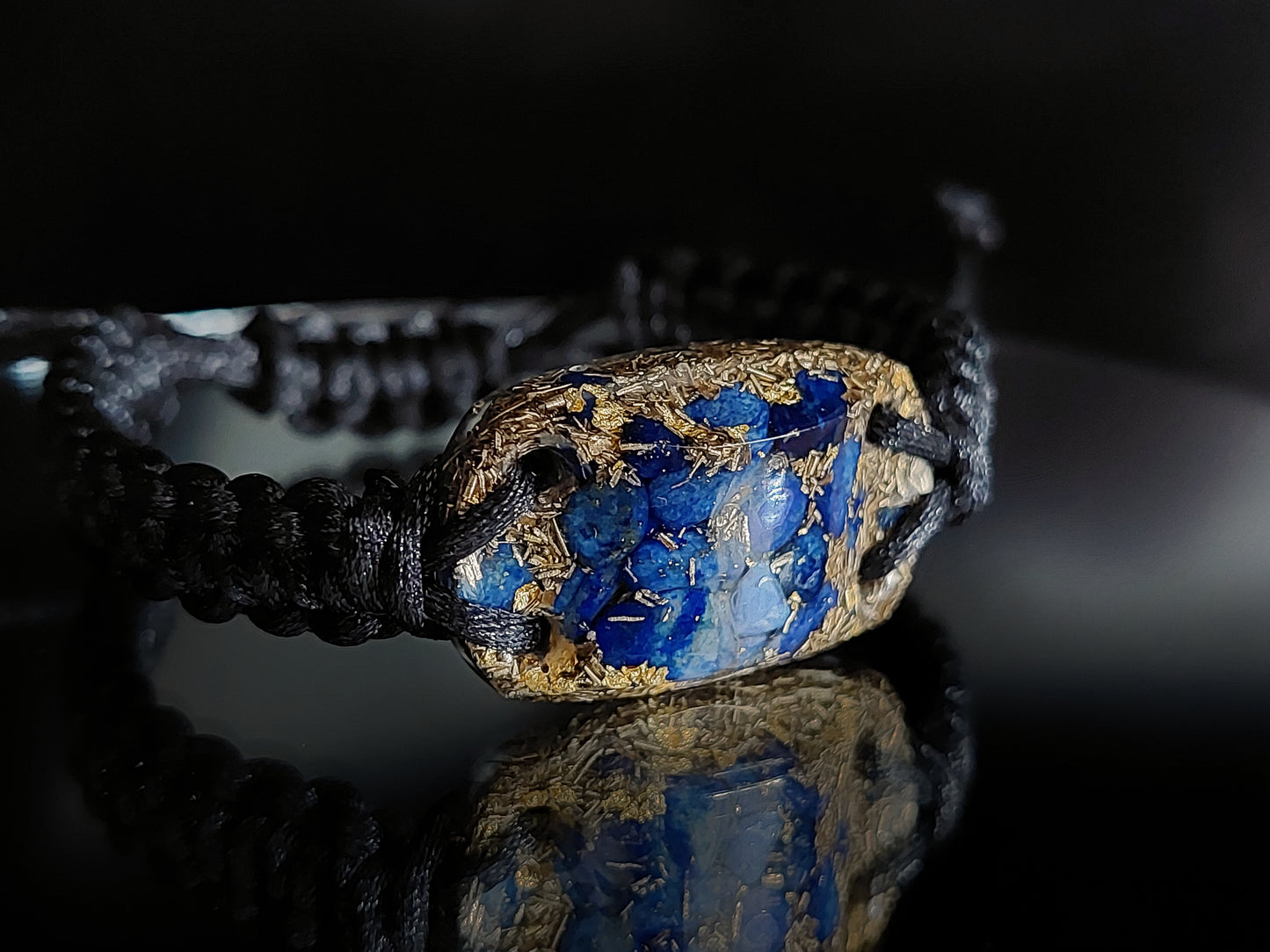 Pulsera de orgonita, Lapislázuli, oro de 24k, latón, amuleto de reiki activado y programado, meditación, curación de chakras, protección EMF