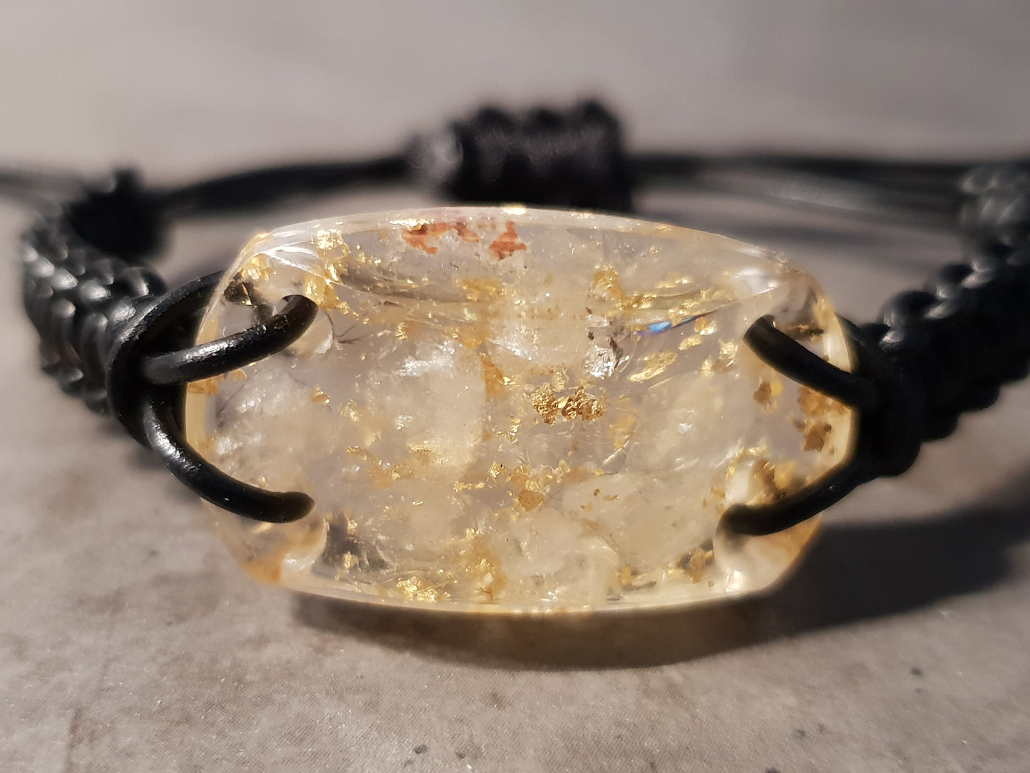 Citrine Orgonite bracelet, 24k gold orgone bracelet