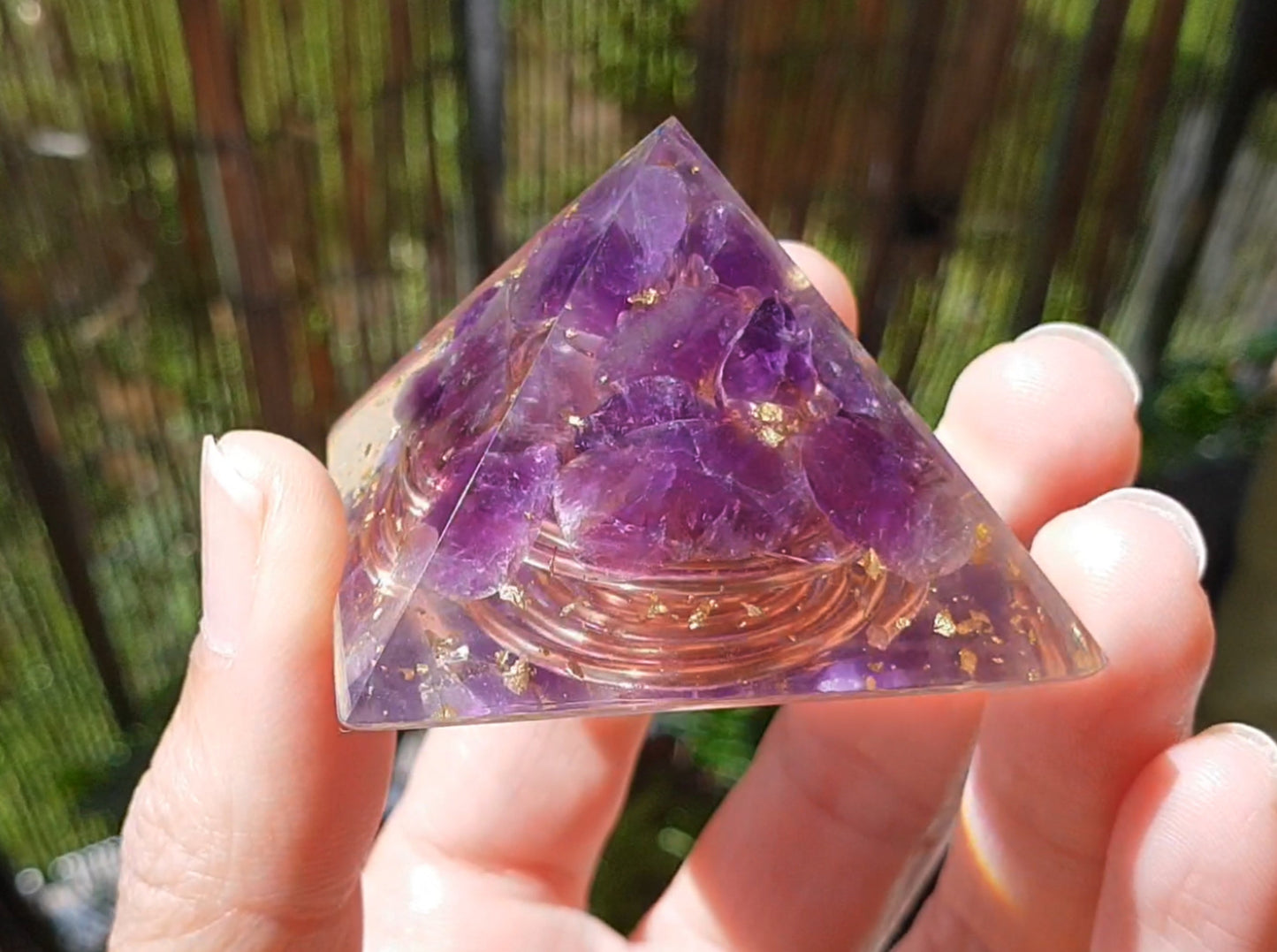 Orgonite Pyramid, Amethyst - peace, harmony, protection, programmed and activated amulet, charm