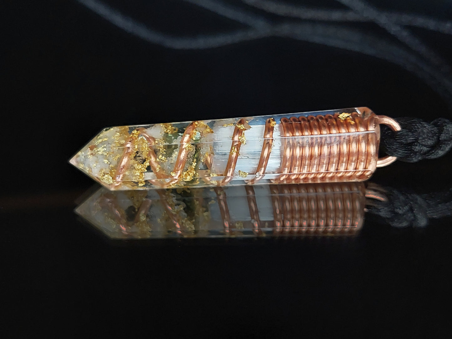 Powerful Orgonite Pendant - Moldavite, Diamonds, Herkimer, Selenite