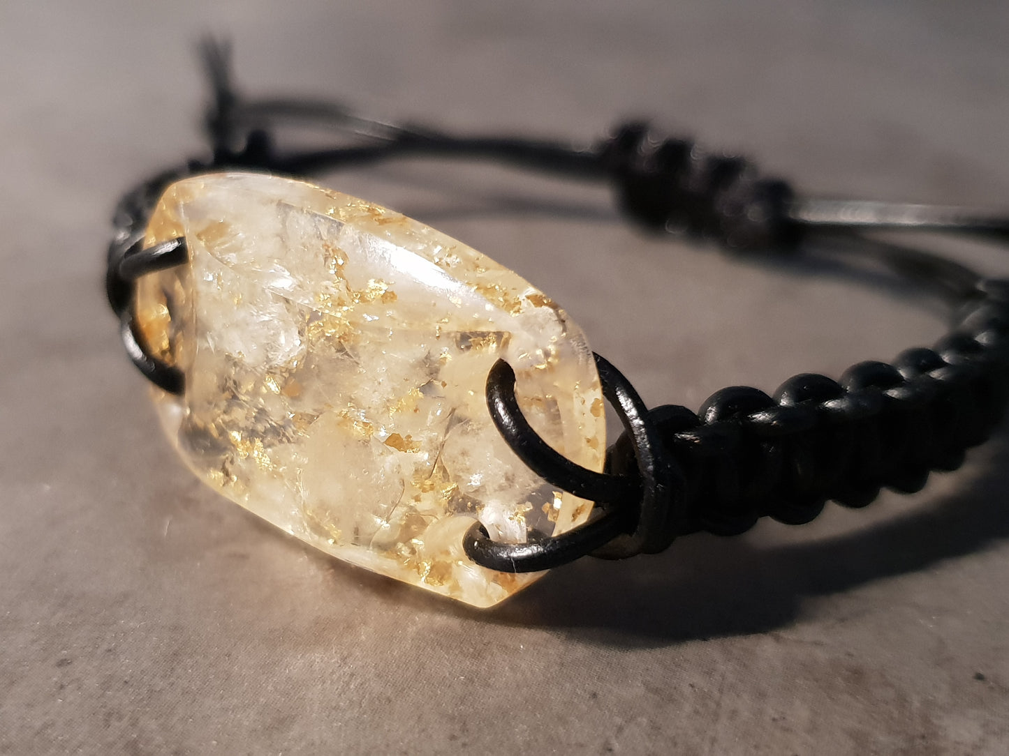 Citrine Orgonite bracelet, 24k gold orgone bracelet