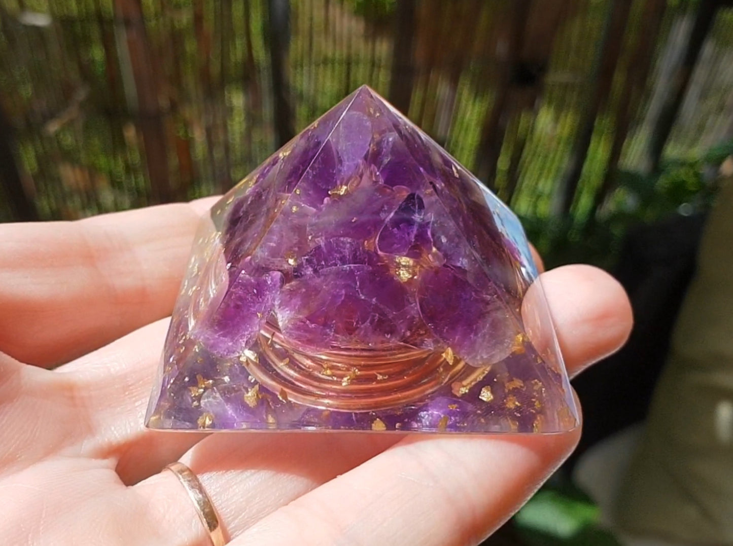 Orgonite Pyramid, Amethyst - peace, harmony, protection, programmed and activated amulet, charm