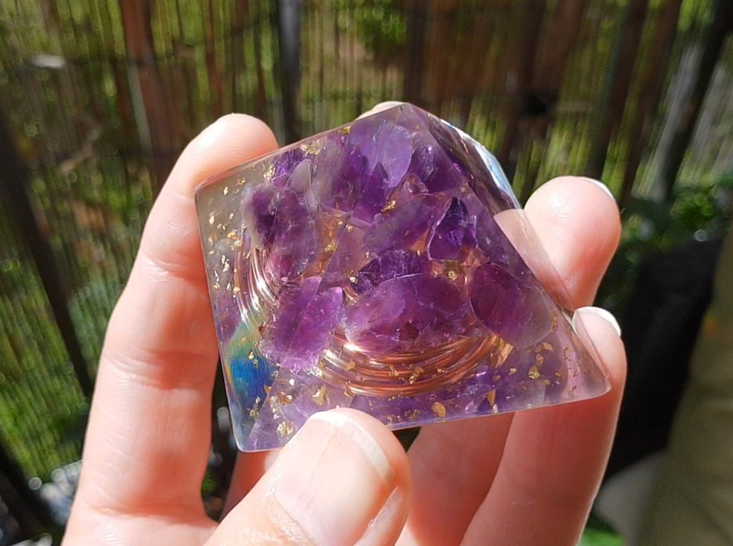 Orgonite Pyramid, Amethyst - peace, harmony, protection, programmed and activated amulet, charm