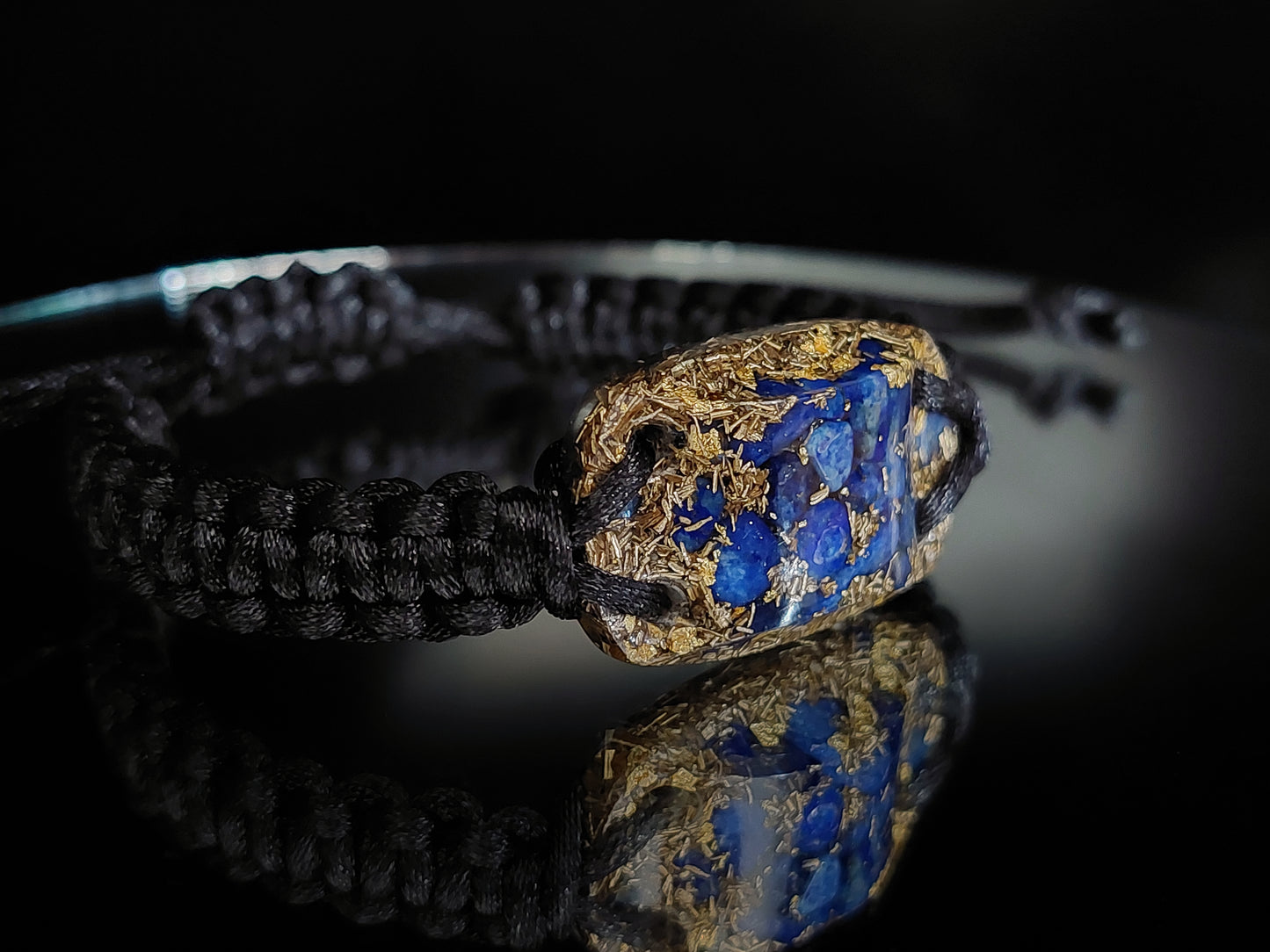 Pulsera de orgonita, Lapislázuli, oro de 24k, latón, amuleto de reiki activado y programado, meditación, curación de chakras, protección EMF