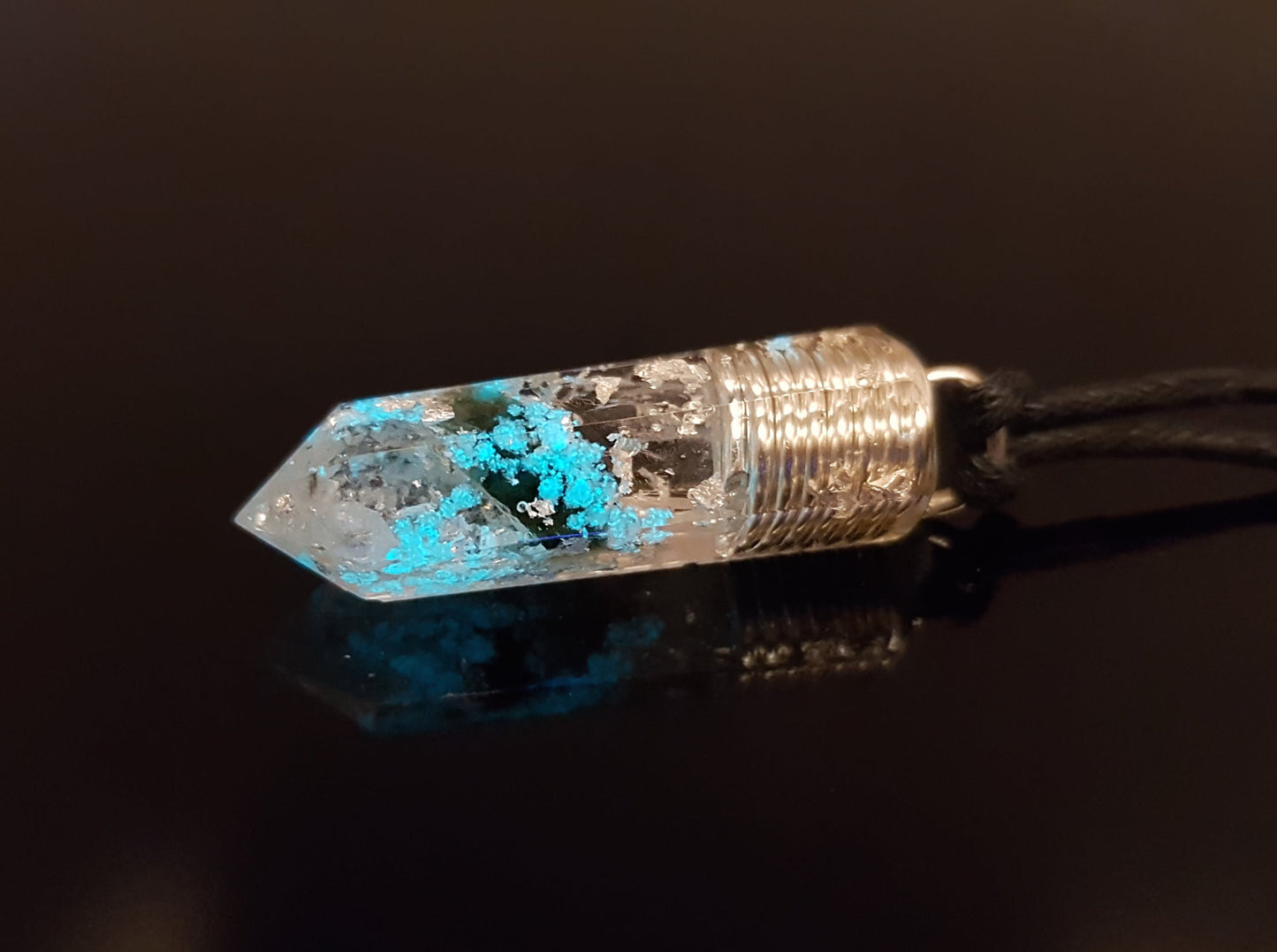 Collar colgante de orgonita, potentes cristales de altas vibraciones, plata, diamantes, danburita, moldavita, herkimer