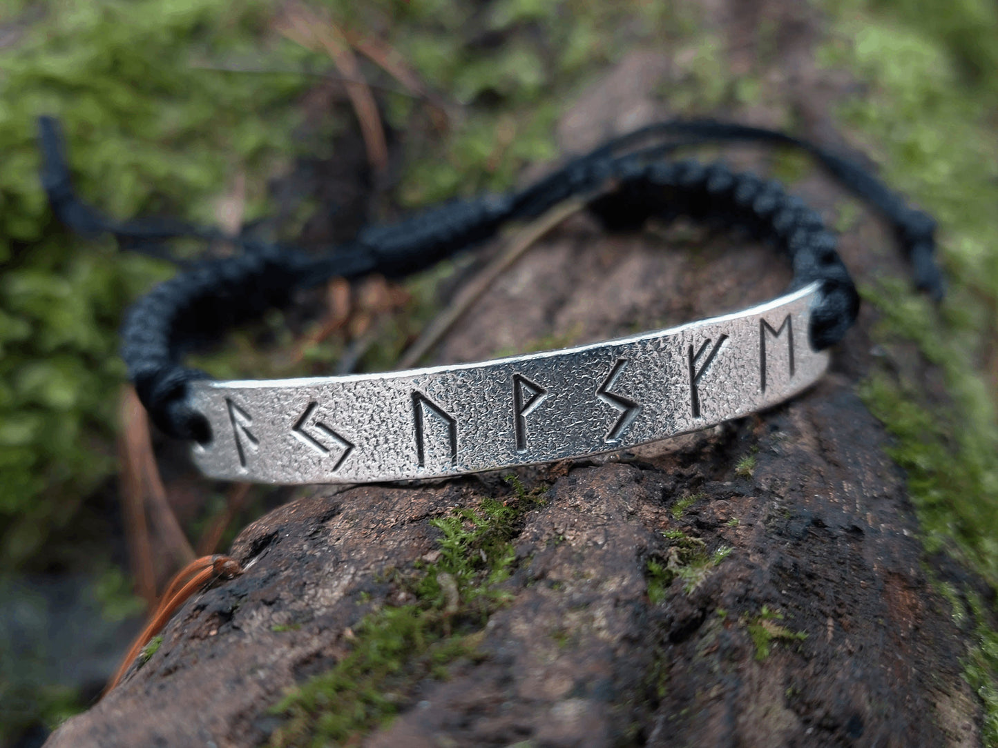 Powerful Viking Rune Bracelet - Good Luck, Wealth, Money Amulet, talisman. Sterling silver, enchanted. Celtic Magic.
