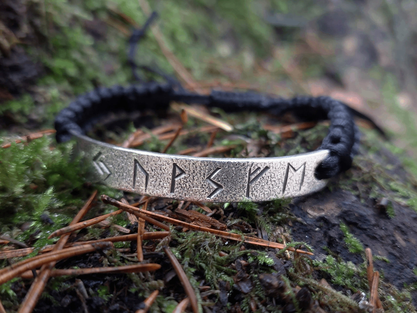 Powerful Viking Rune Bracelet - Good Luck, Wealth, Money Amulet, talisman. Sterling silver, enchanted. Celtic Magic.