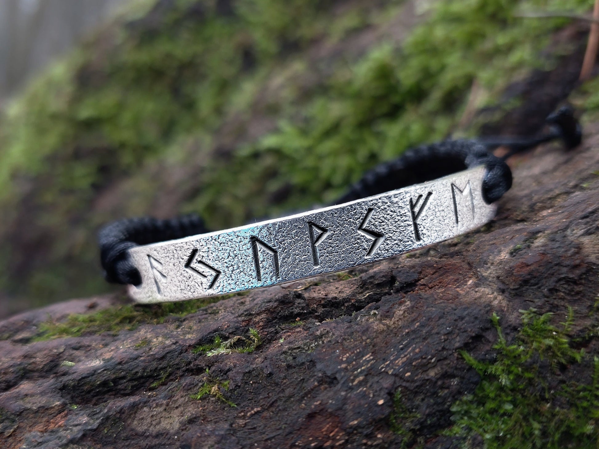 Powerful Viking Rune Bracelet - Good Luck, Wealth, Money Amulet, talisman. Sterling silver, enchanted. Celtic Magic.