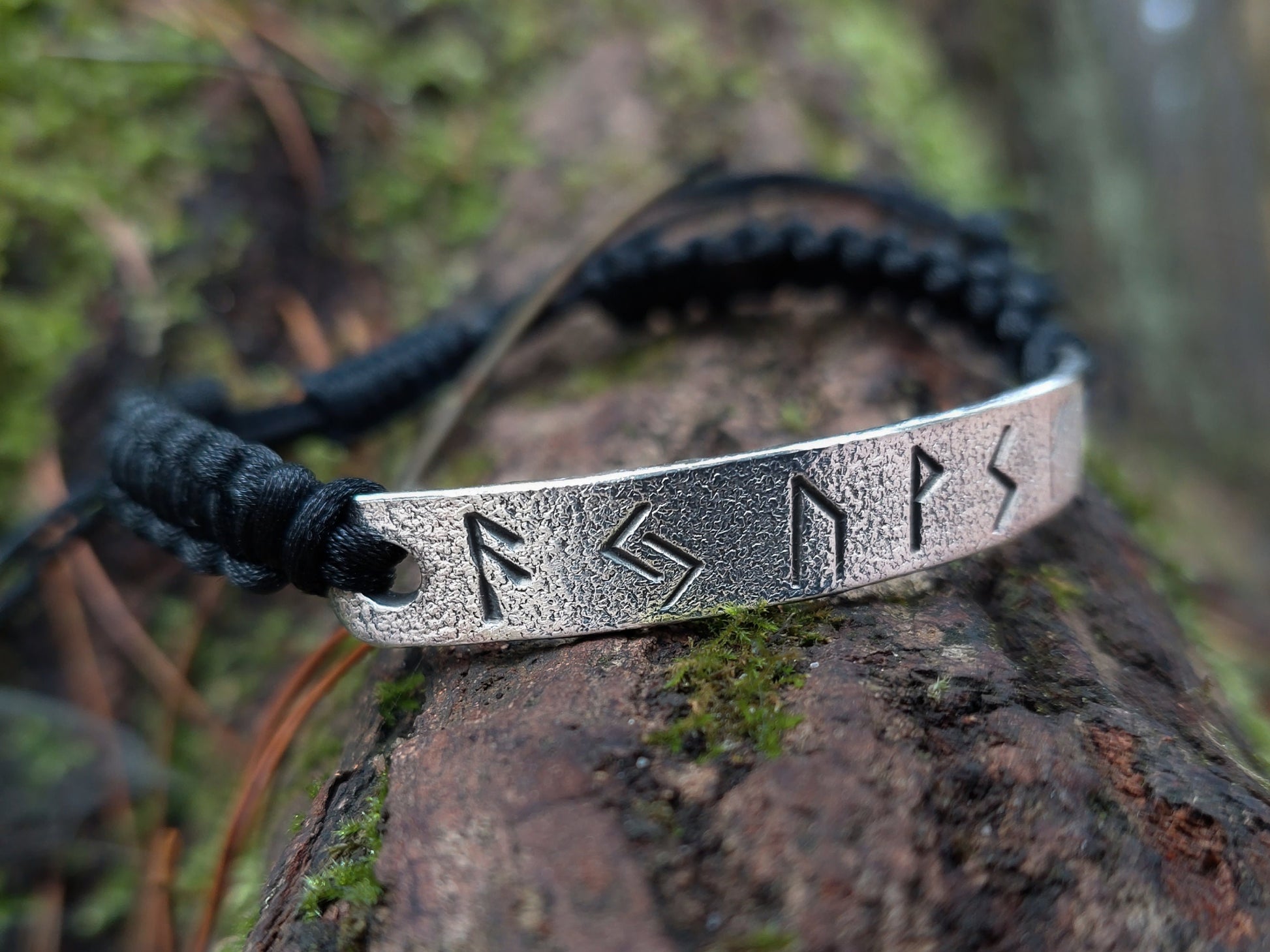 Powerful Viking Rune Bracelet - Good Luck, Wealth, Money Amulet, talisman. Sterling silver, enchanted. Celtic Magic.