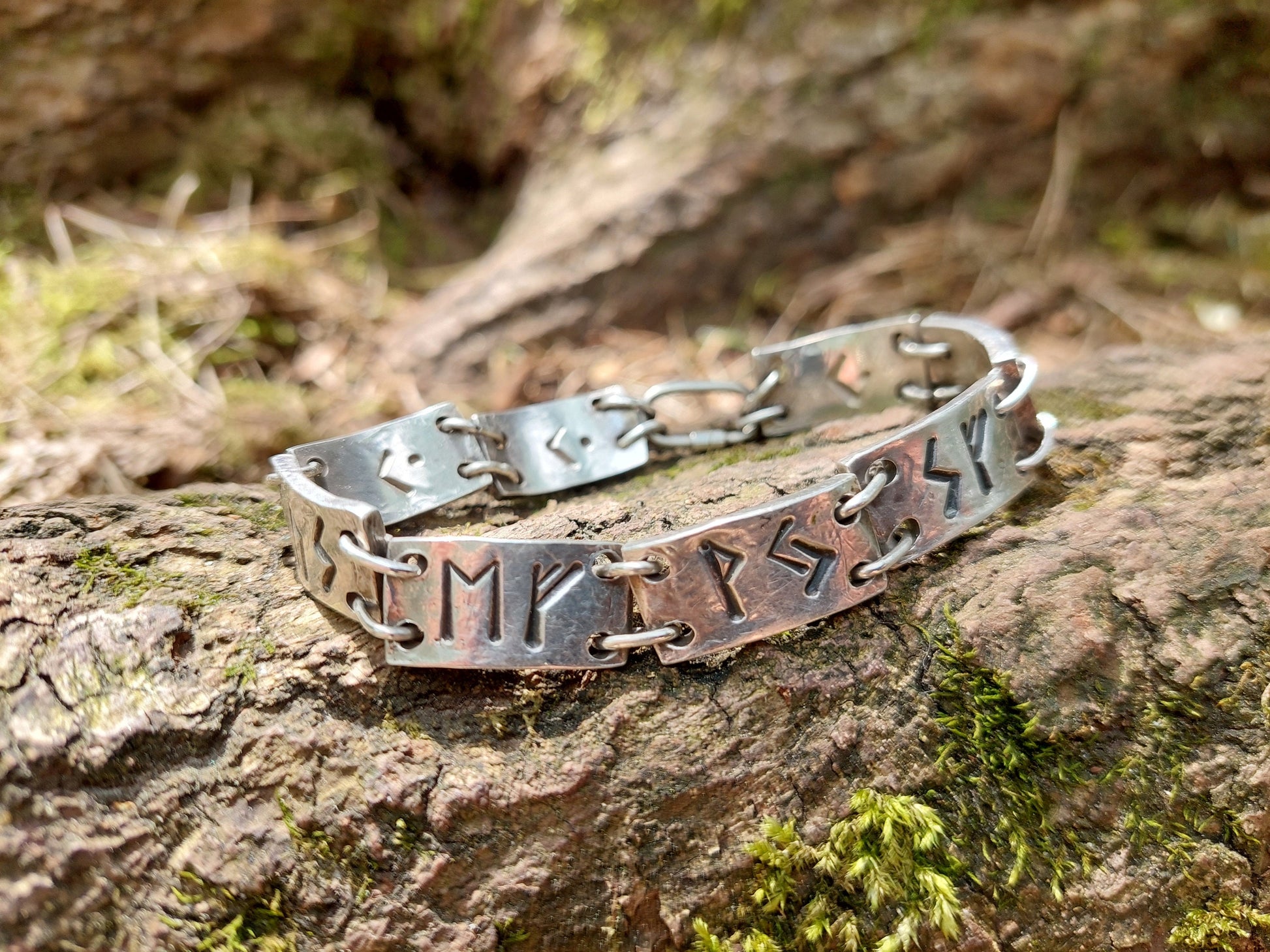 Enchanted rune silver bracelet, magic amulet for Money, Wealth, Health, Protection. Norse, Viking, Celtic charm