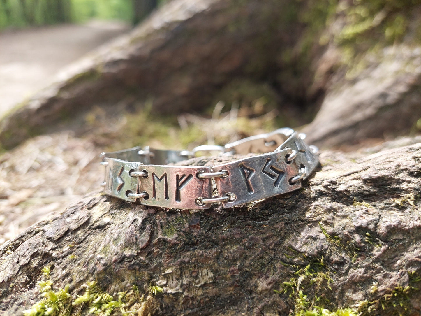 Enchanted rune silver bracelet, magic amulet for Money, Wealth, Health, Protection. Norse, Viking, Celtic charm