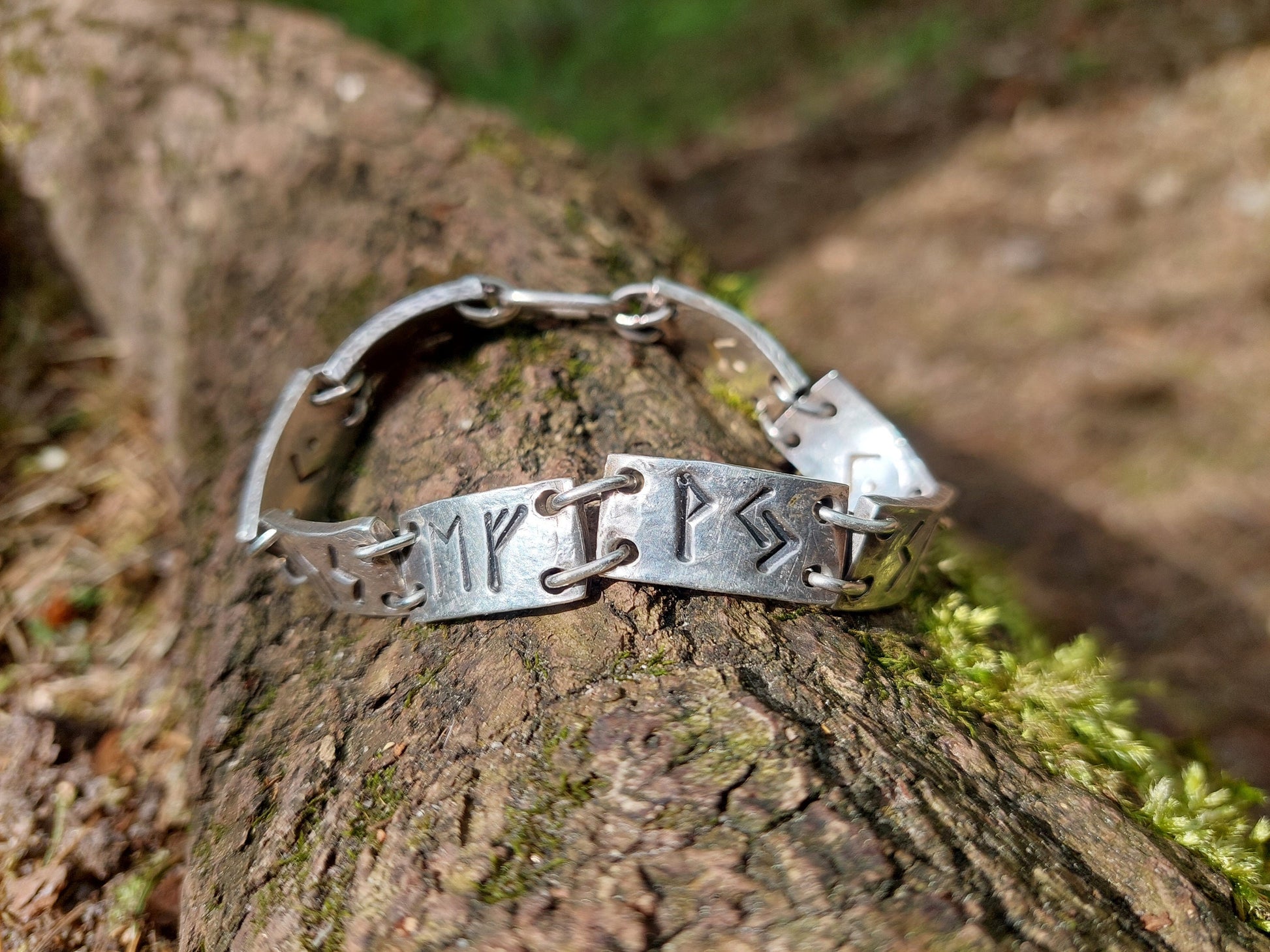 Enchanted rune silver bracelet, magic amulet for Money, Wealth, Health, Protection. Norse, Viking, Celtic charm