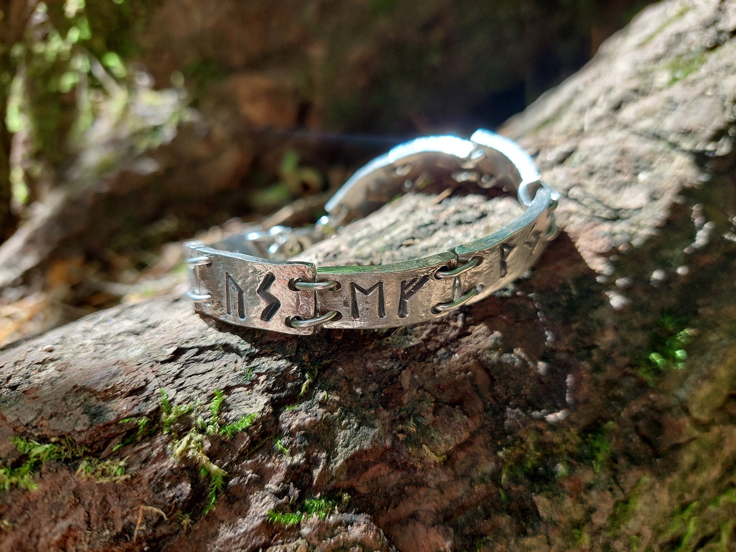 Enchanted rune silver bracelet, magic amulet for Money, Wealth, Health, Protection. Norse, Viking, Celtic charm