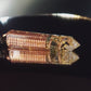Moldavite Orgonite pendant with Diamonds, Herkimer, 24k gold and copper