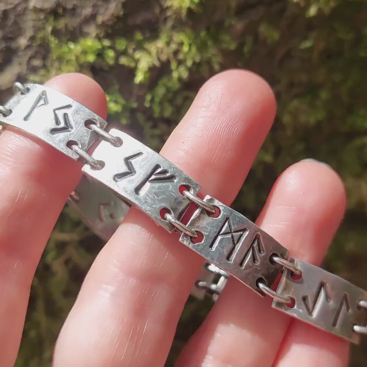 Enchanted rune silver bracelet, magic amulet for Money, Wealth, Health, Protection. Norse, Viking, Celtic charm