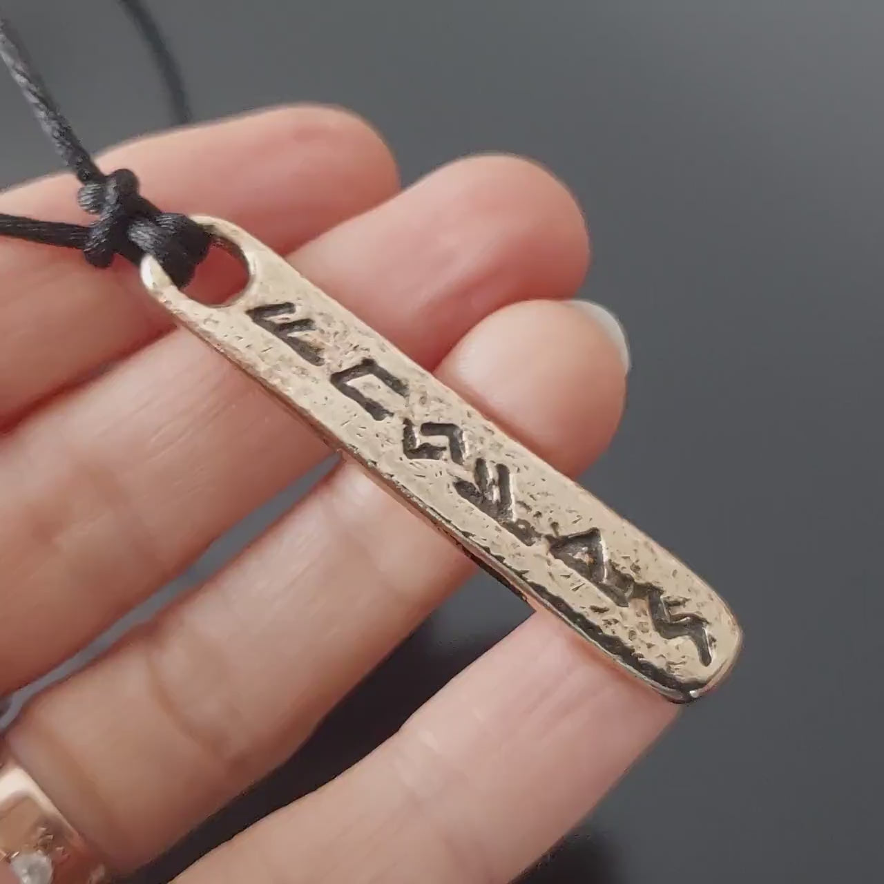 Money amulet / charm with celtic viking runes formula. Bronze ore silver pendant. Real amulet.