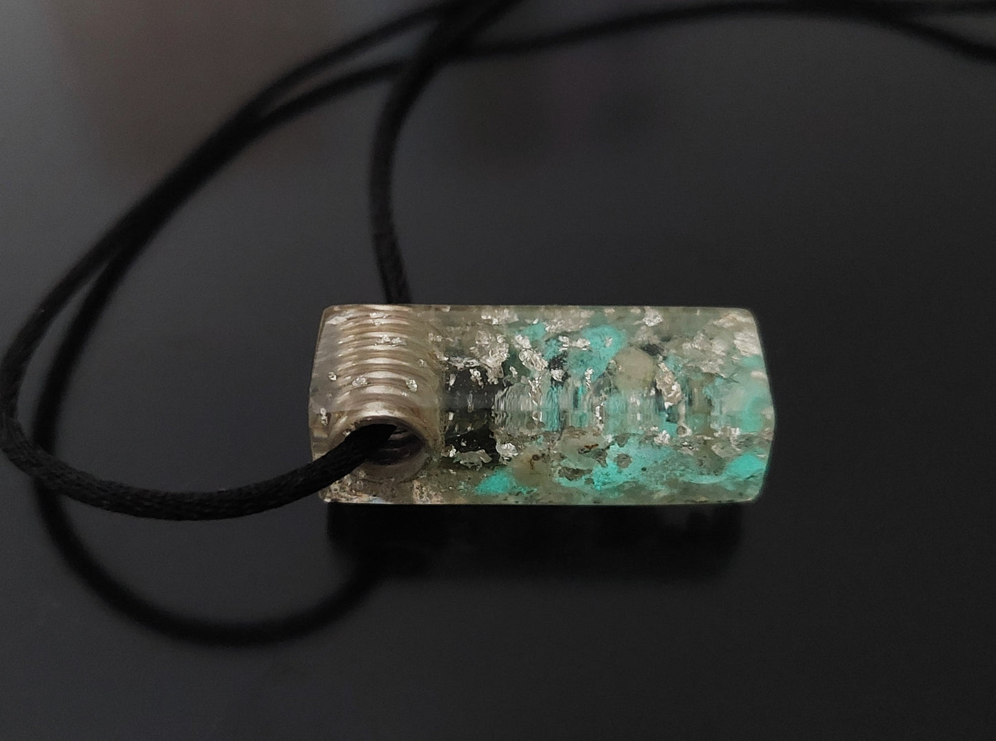 Orgonite orgone pendant, necklace - diamonds, Moldavite, Herkimer, Rhodozite, Danburite, sterling silver, high vibrations