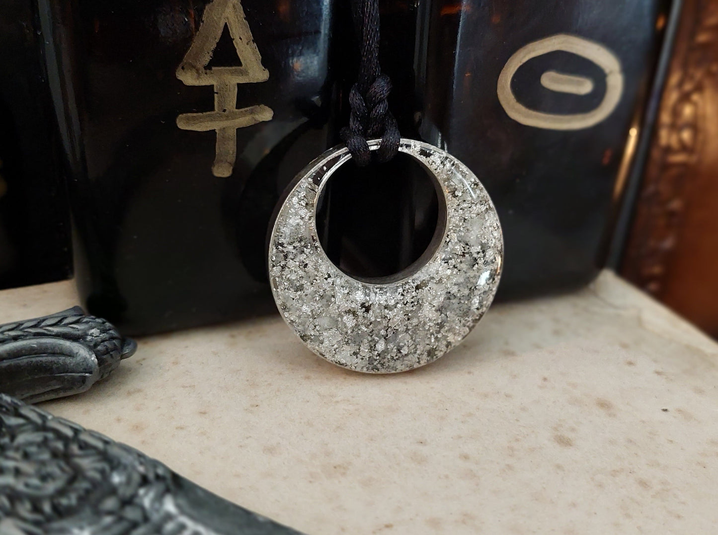 Collar con colgante de orgonita de plata, amuleto con combinación de cristal potente y única