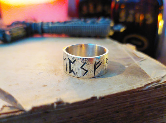 Poderoso Anillo Vikingo - Runas Talismán - Amuleto de Suerte, Dinero y Protección