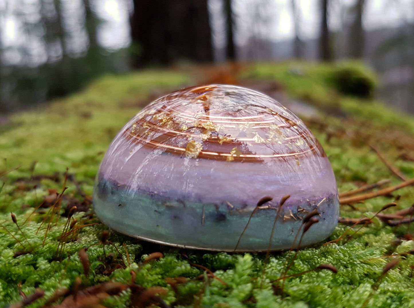 Orgonite dome, Most powerful combination, Diamonds, Herkimer, Moldavite, tourmaline, vortex, brass