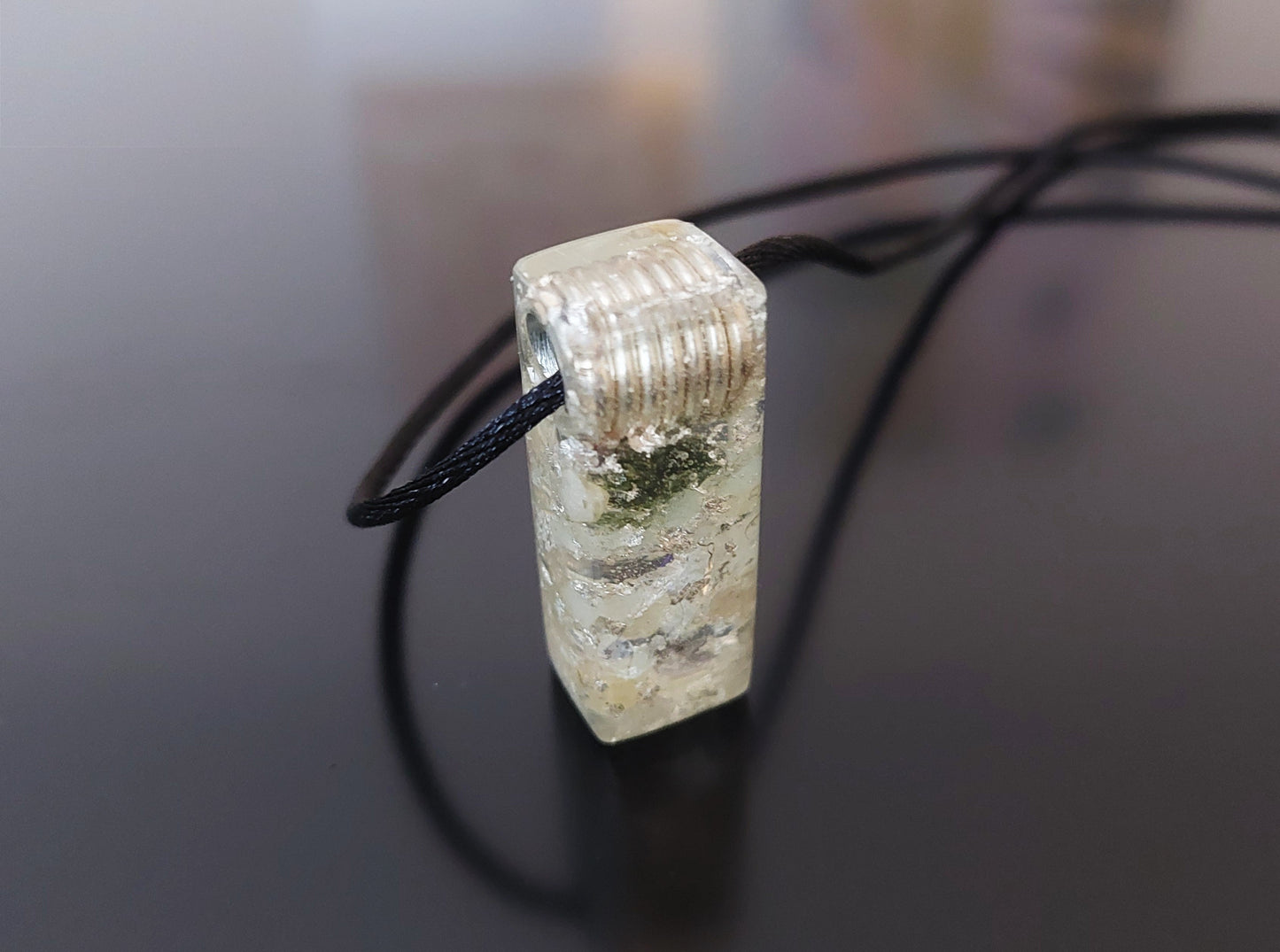 Orgonite orgone pendant, necklace - diamonds, Moldavite, Herkimer, Rhodozite, Danburite, sterling silver, high vibrations
