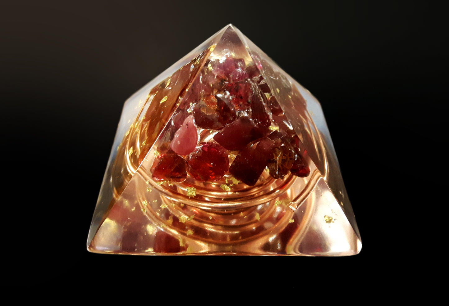 Orgonite garnet Pyramid - Wealth, Money, Sexuality