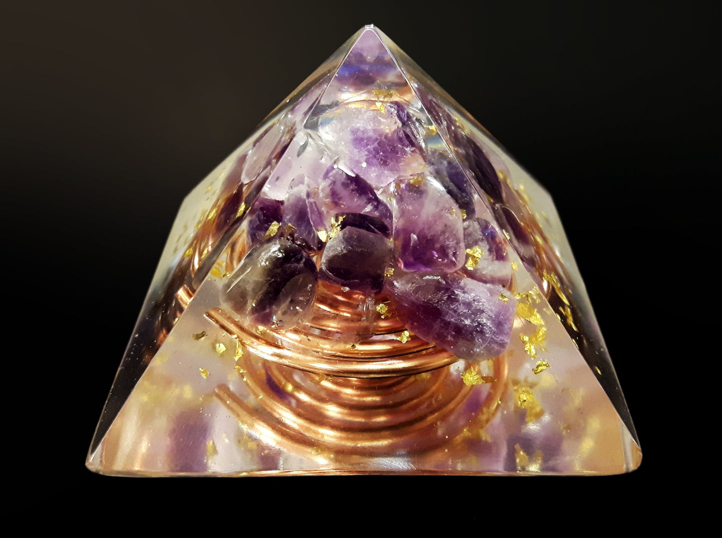 Orgonite Pyramid, Amethyst - peace, harmony, protection, programmed and activated amulet, charm