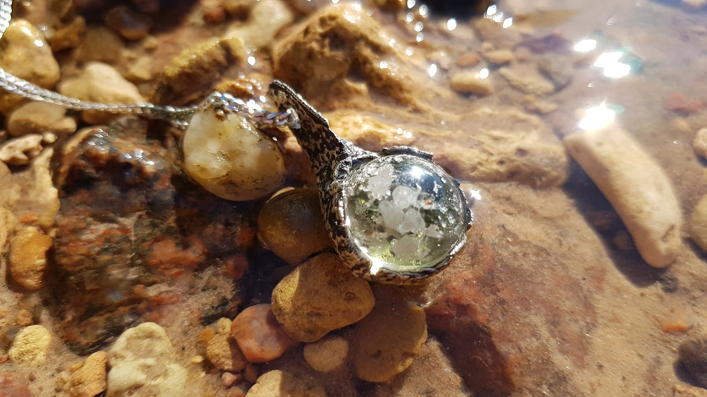 Colgante de orgonita con Plata, combinación más poderosa, Diamantes, Herkimer, Moldavita