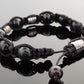 Shamballa bracelet, black agate onyx, 99.9 pure silver, programmed amulet charm