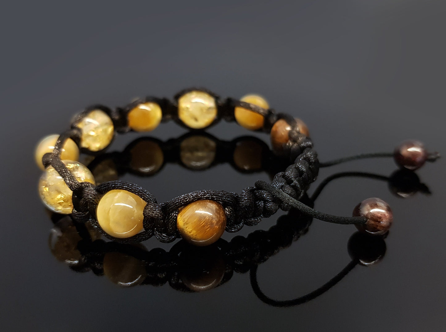Shamballa bracelet with Citrine and 24k gold orgonite beads