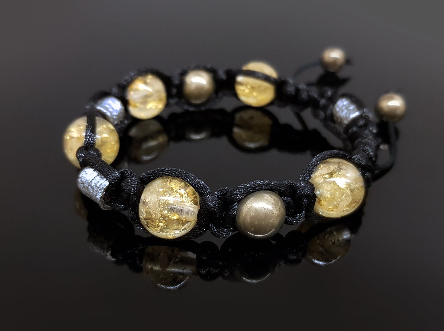 Shamballa bracelet with citrine orgonite beads