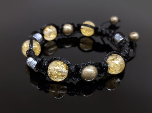 Shamballa bracelet with citrine orgonite beads