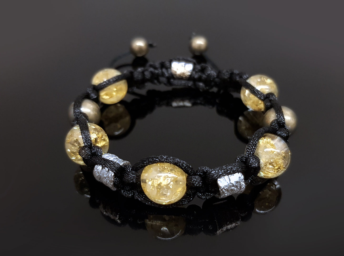 Shamballa bracelet with citrine orgonite beads