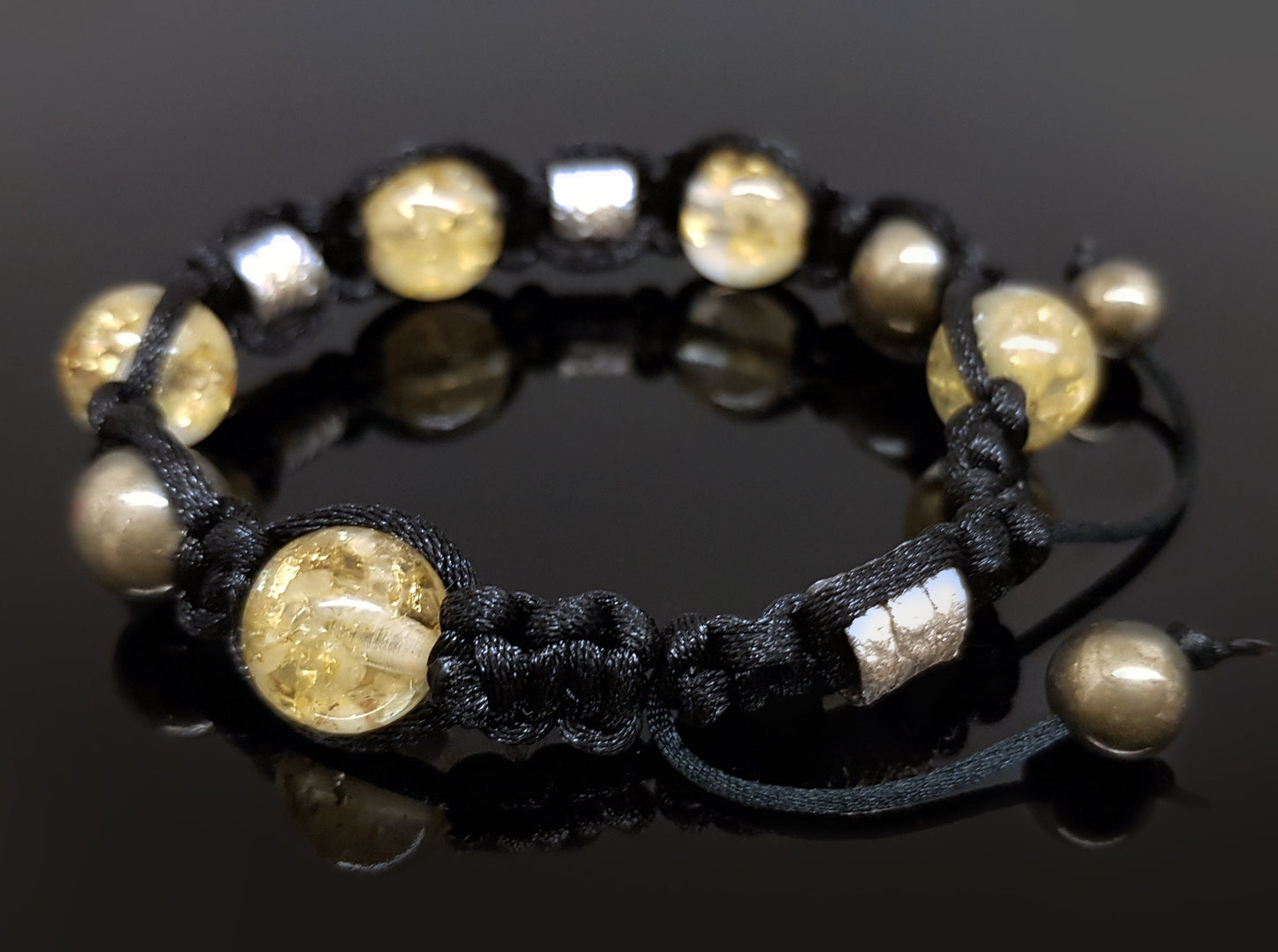 Shamballa bracelet with citrine orgonite beads
