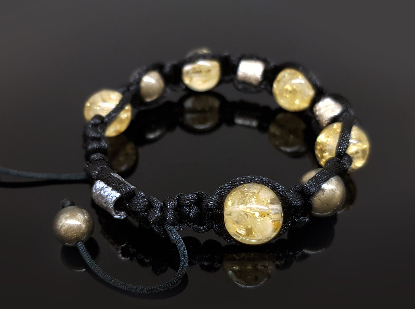 Shamballa bracelet with citrine orgonite beads
