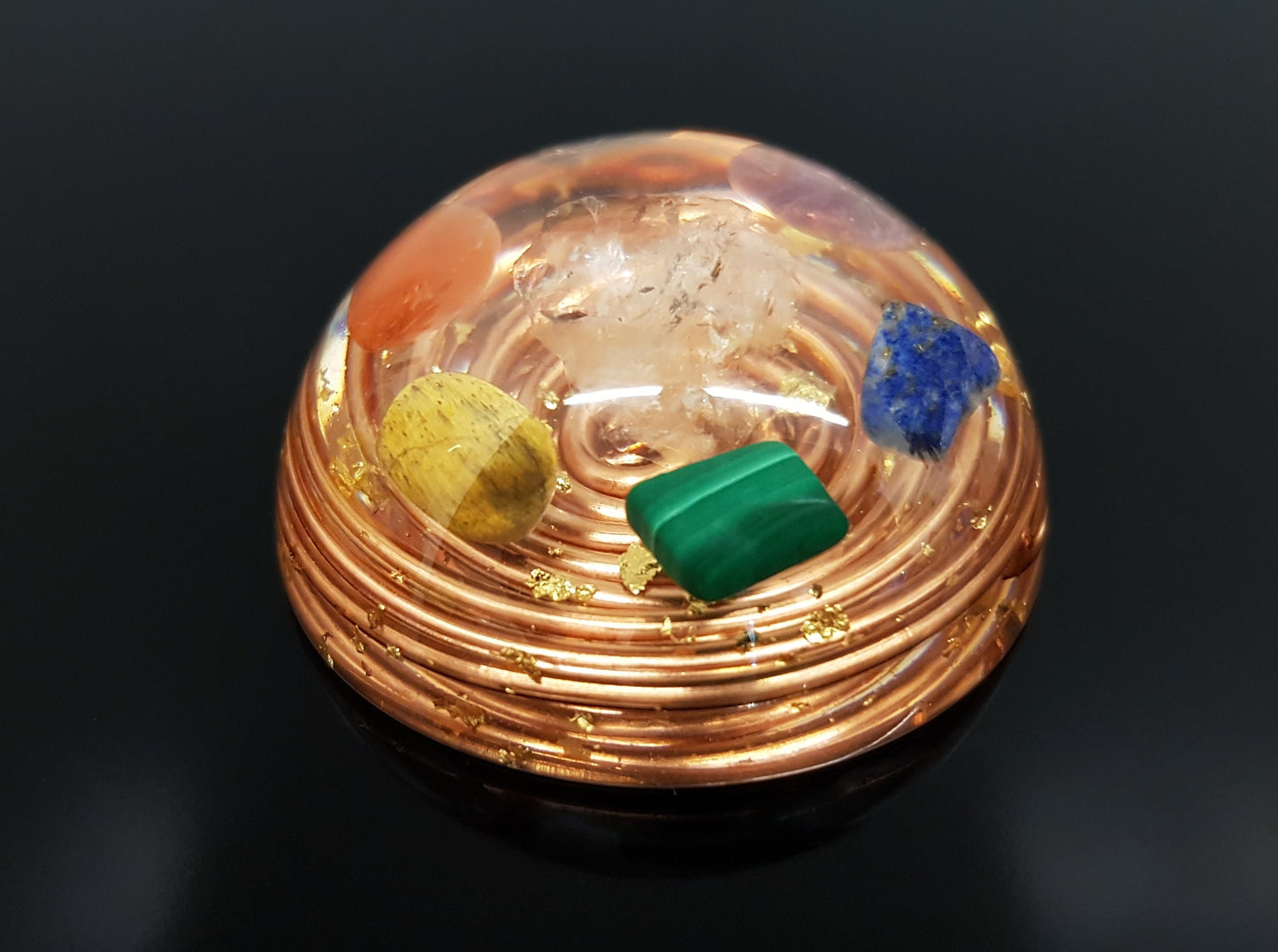 Pocket Orgonite orgone dome - 7 chakra healing, charging, Reiki infused, programmed and activated