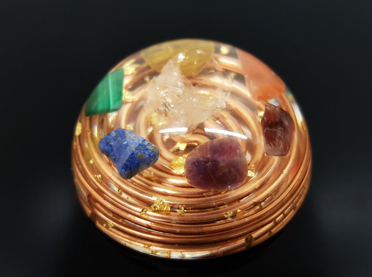 Pocket Orgonite orgone dome - 7 chakra healing, charging, Reiki infused, programmed and activated