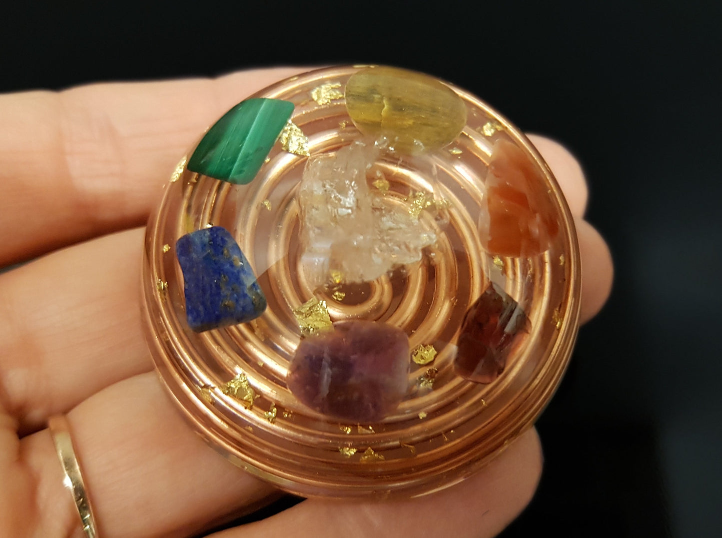 Pocket Orgonite orgone dome - 7 chakra healing, charging, Reiki infused, programmed and activated